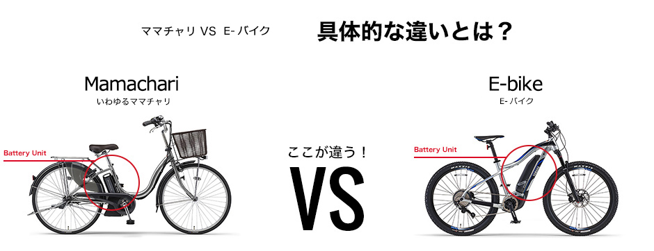 ママチャリ VS スポーツE-バイク 具体的な違いとは？