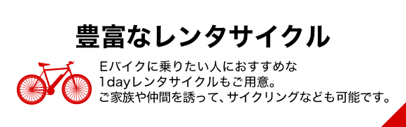 豊富なレンタサイクル