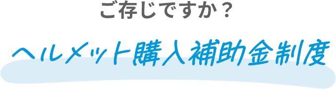 ご存じですか？ヘルメット購入補助金制度