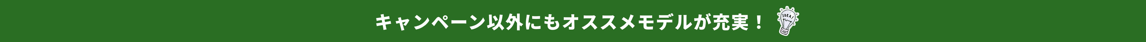 キャンペーン以外にもオススメモデルが充実！