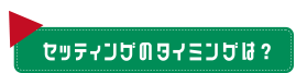 セッティングのタイミングは？