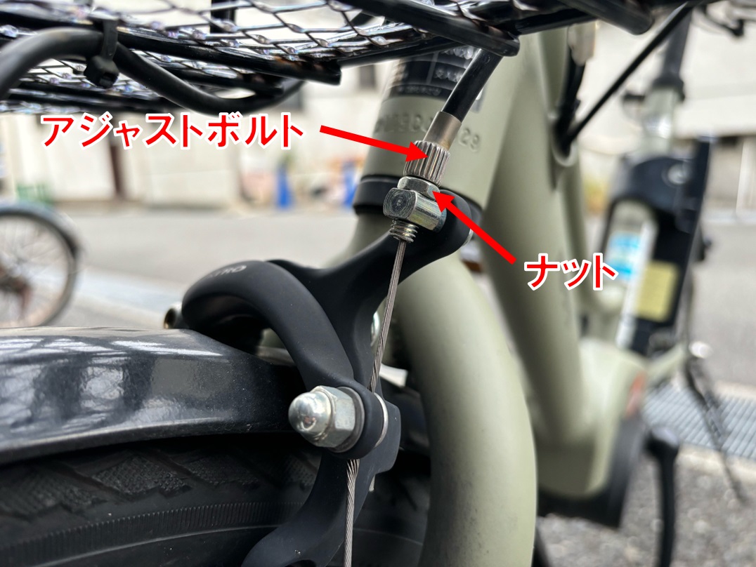 ブレーキ本体のワイヤー受け部分にある場合