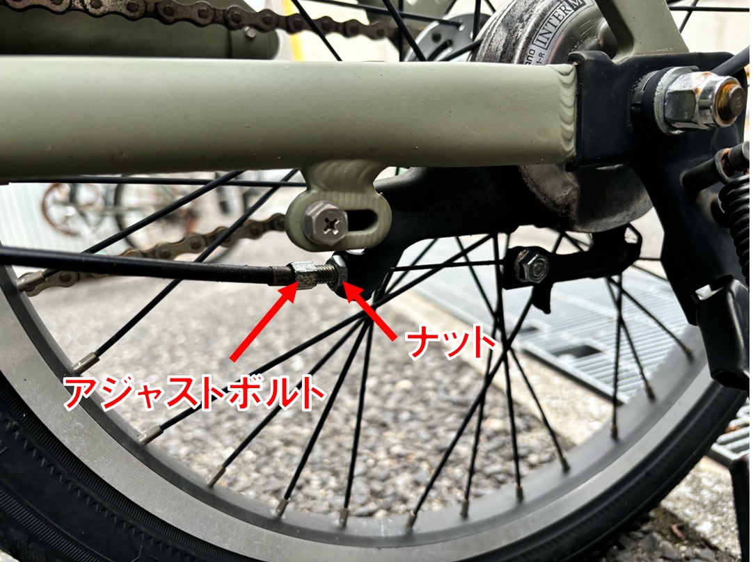 ブレーキ本体のワイヤー受け部分にある場合