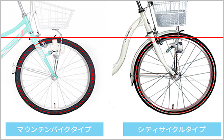 マウンテンバイクタイプとシティサイクルタイプの違い