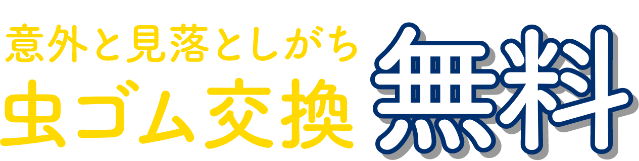 意外と見落としがち虫ゴム交換無料