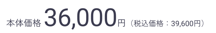 本体価格 36,000円（税込価格：39,600円）