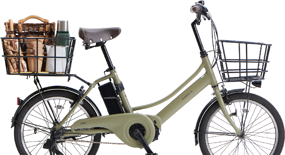 ● 美品 アサヒ エナシスコンパクト ENERSYS compact 10.3 Ah  2021年モデル 電動アシスト自転車 20インチ マットカーキ
